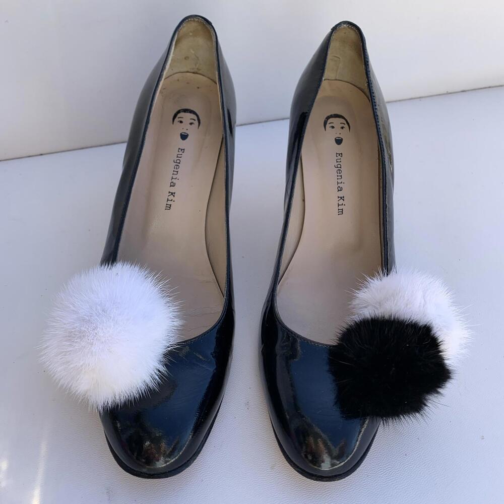 EUGENIA KIM POM POM Heels Pumps  MADE IN ITALY Sz 41 Or 10